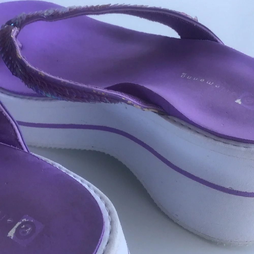 90’s Y2K platform wedge thong sandals